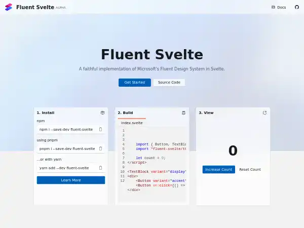 Screenshot of Fluent Svelte