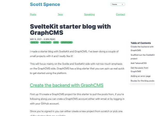 Screenshot of GraphCMS Starter Blog