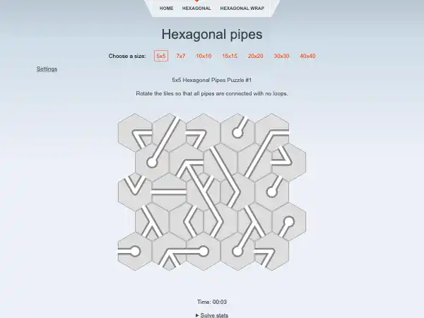 Screenshot of Hexapipes