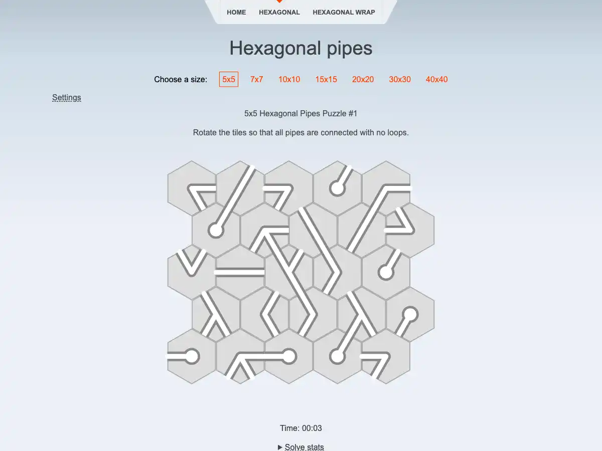 Screenshot of Hexapipes