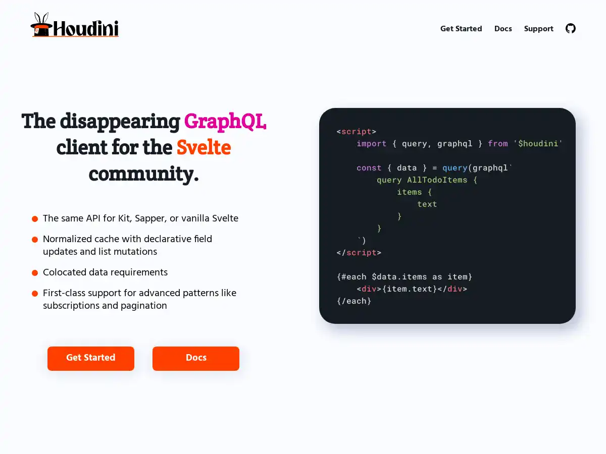 Screenshot of Houdini GraphQL