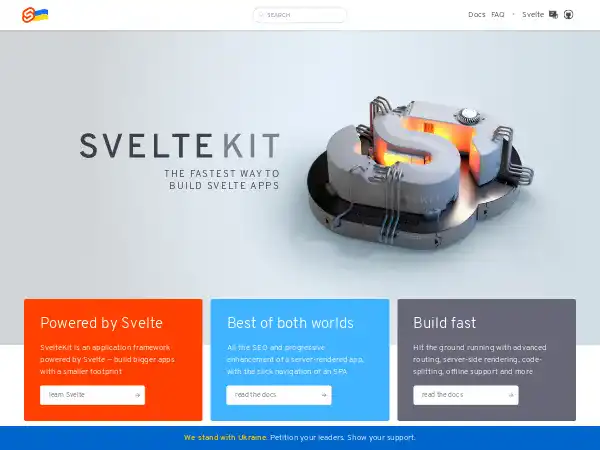 Screenshot of Official SvelteKit docs