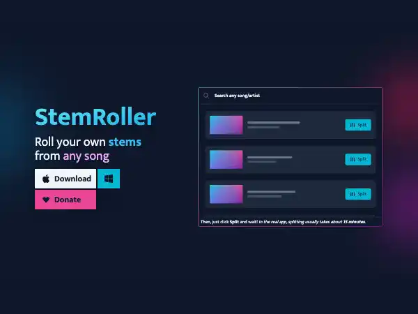 Screenshot of StemRoller