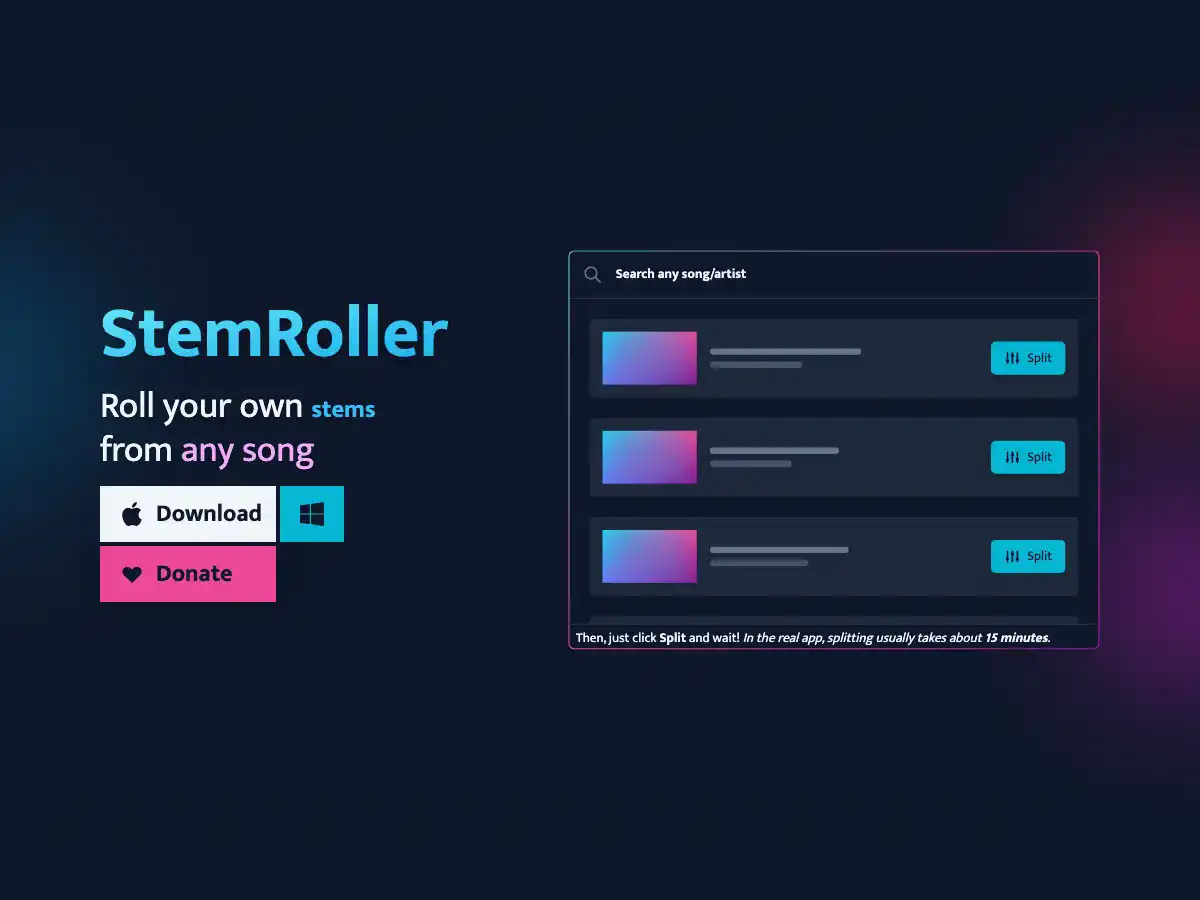 Screenshot of StemRoller