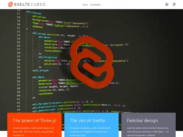Screenshot of Svelte Cubed