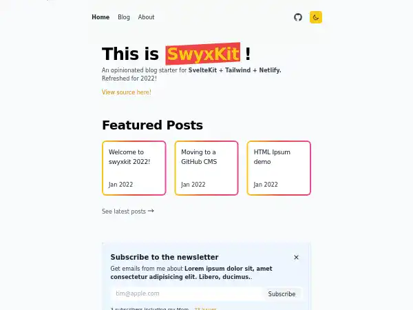 Screenshot of swyxkit