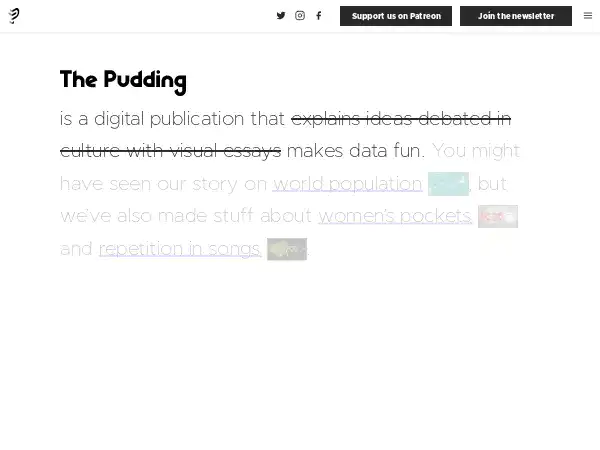 Screenshot of The Pudding