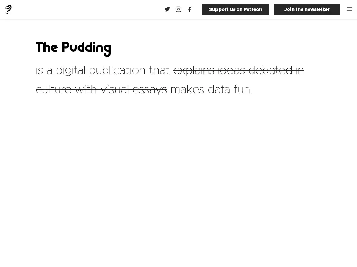 Screenshot of The Pudding